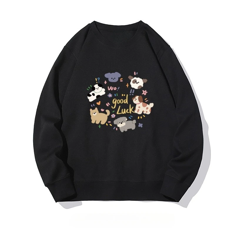

The 2025 autumn/winter new Lucky Dog printed hoodie is a fashionable and loose top for both men and women