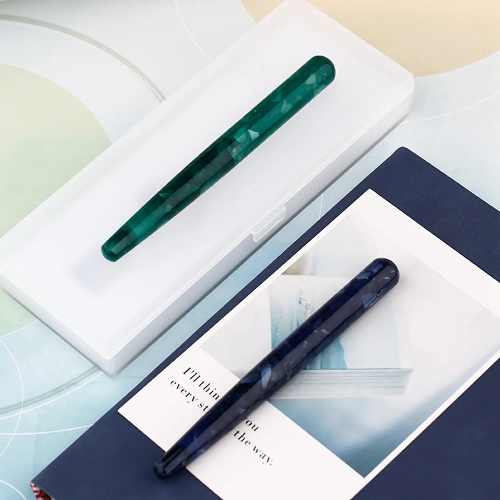 MAJOHN N10 Glass Dip Pen Resin Barrel 0.6~0.8mm Glass Nib Writing school students Drawing Gifts pens green blue pink image 4