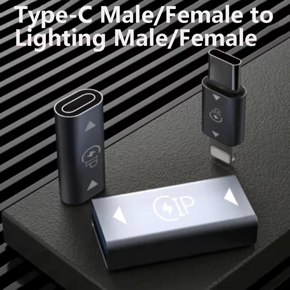 OTG Type C To Lightning Adapter For iOS Female To USB C Male Fast Charging Adapter For iPhone 14PM/15 Pro Max Laptop Converter