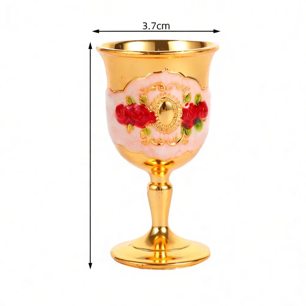 Vintage Metal Liquor Glass European Luxury Craftsmanship Small Wine Cup Ornate Barware Table Decoration Whiskey Shot Goblet