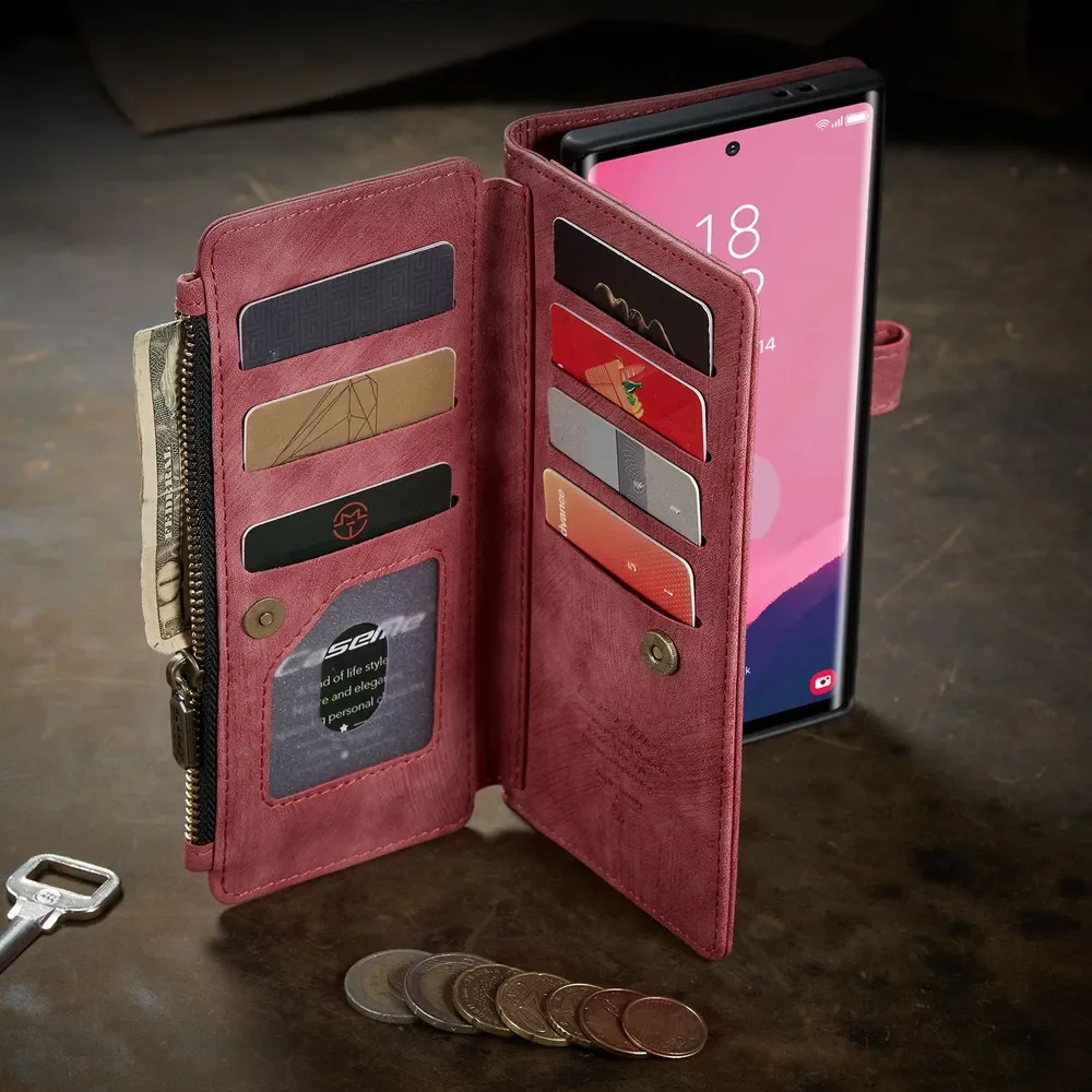 

Case For Samsung Galaxy S25 Ultra Appearance Protective multifunctional Multi-card Leather Wallet Mobile Phone Case Cover