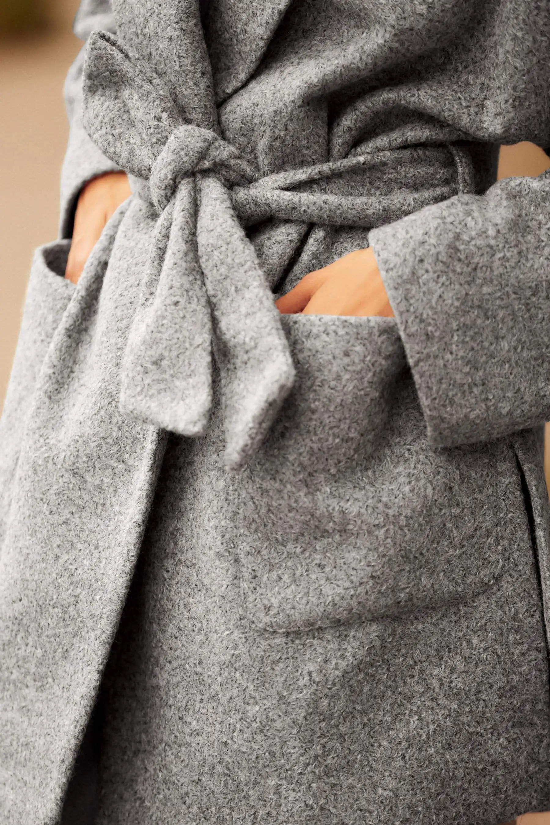 Abrigo grueso de otoño e invierno para mujer, solapa con muescas y cinturón, abrigo a prueba de viento, Ropa de Trabajo de oficina personalizada