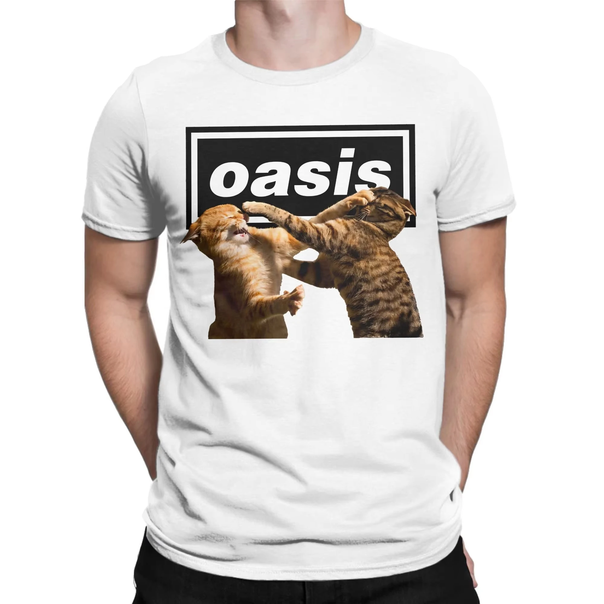O-Oasised Gallagher Kitties T Shirt for Men Cotton Vintage T-Shirt O Neck Tee Shirt Short Sleeve Clothing Birthday Gift