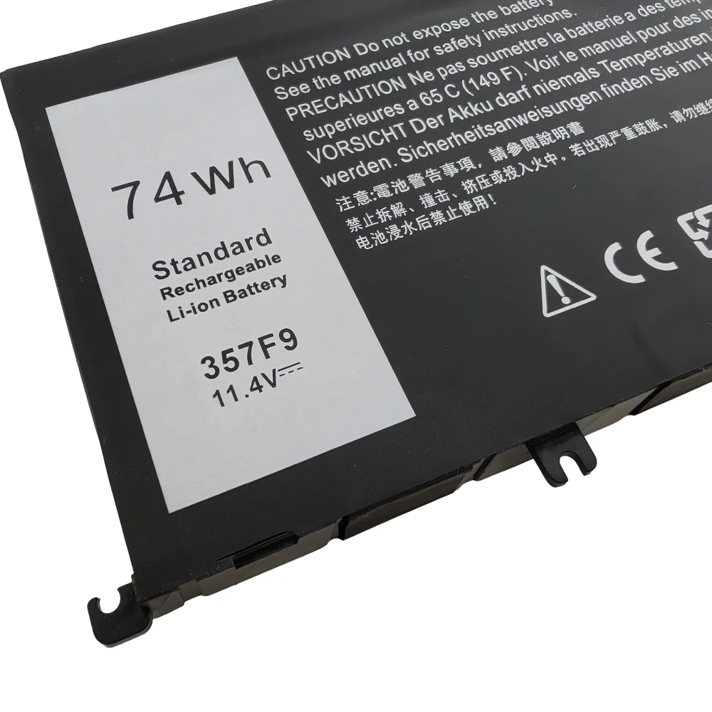 11.4V 6491mAh 74Wh 357F9 Laptop Battery For  Dell 15 7557 7559 5576 5577 7567 P57F 357F9