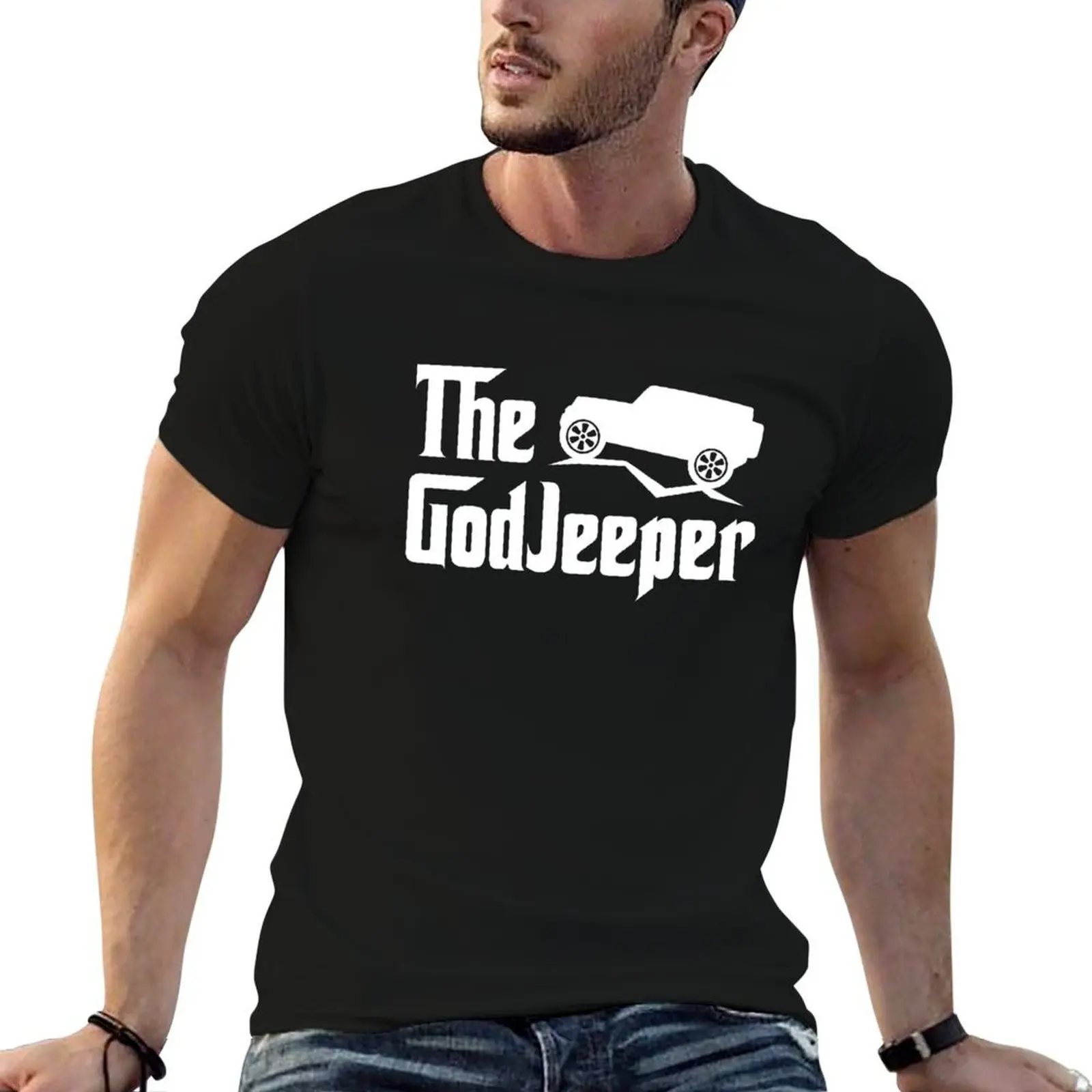 Off Road Funny Saying 4x4 The Godjeeper Jeeper Godfather Style T-Shirt sweat cotton man t-shirts men clothings