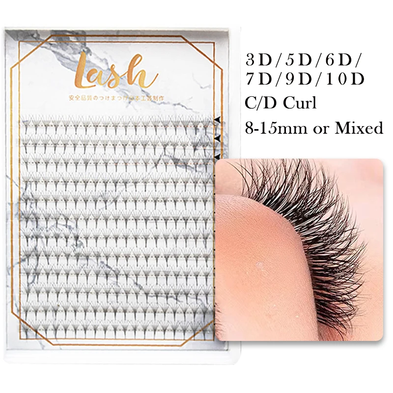 3D/5D/6D/7D/9D/10D Vorgefertigte Volumen-Wimpernfächer Professionelle Einzelwimpernverlängerungen C&D-Curl Wimpernverlängerungen – Detail 9