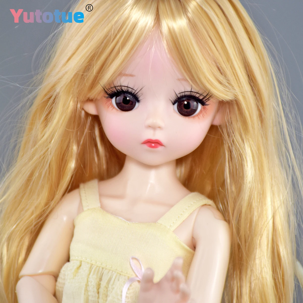 YUTOTUE 30 cm hohe Mädchenpuppe mit Gesichts-Make-up, lockiges Haar, Perücke, Kleid, Schuhe, komplettes Set, Kindergeschenk, lebensecht