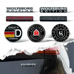 Car Metal Decor Wolfsburg Edition Logo Rear Trunk Tailgate Emblem Car Front Grille Sticker For VW Tiguan Golf Beetle Passat TDI