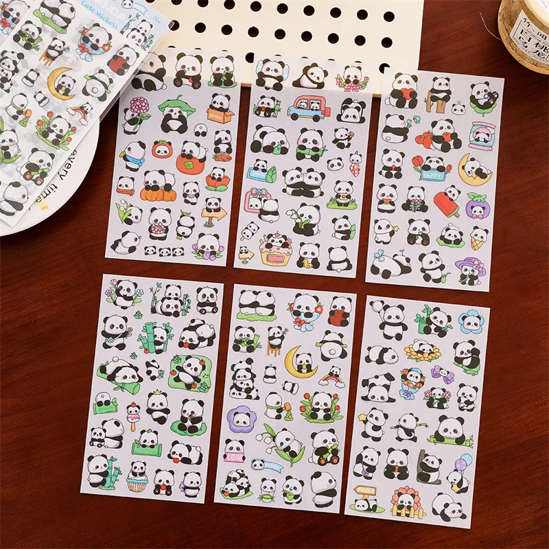 24 pack/lot Creative Panda Stickers Cute Scrapbooking DIY Diary Decorative Sealing Sticker Album Stick Label