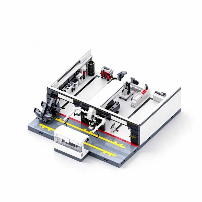 MOC-232491 New Classic Car Building Block Repair Area Display Base Model 2628 Parts MOC Creative Toy for Boys Kids Birthday Gift