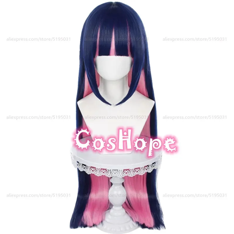 

2025 Stocking Anarchy 100cm Dark Blue Pink Cosplay Anime Wig Heat Resistant Synthetic Wigs