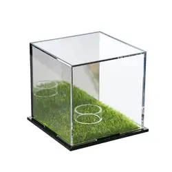 Baseball Display Case UV Protected Acrylic Clear Square Ball Holder Baseball Stand Storage Holder Display Cube Box