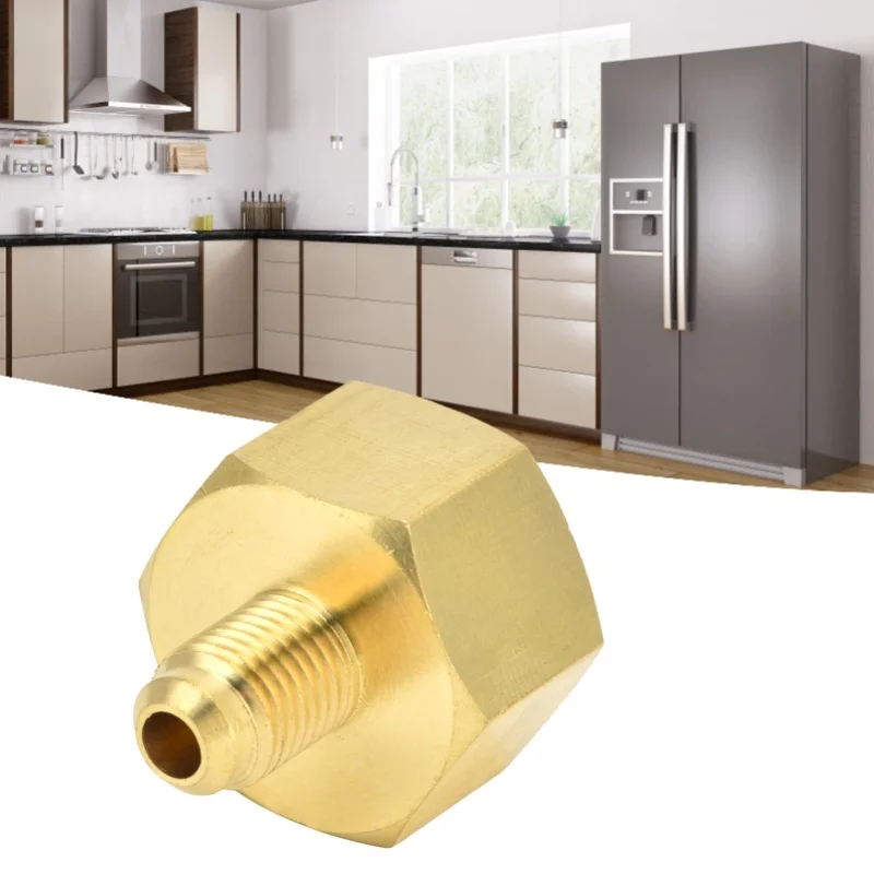 Refrigerant Charging Adapter 2PCS W21 to 1/4 SAE Brass HVAC Converter Connector for R32 R134a R407a R404a R422a R422d R507 R407c