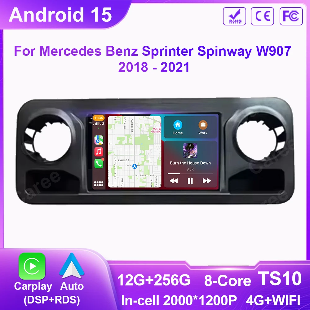 

Android Auto Carplay For Mercedes Benz Sprinter Spinway W907 2018 - 2021 Car Radio GPS Navigation Multimedia Video Player Tools