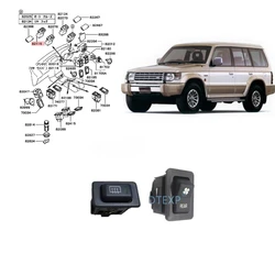 1 Piece Rear Heat Switch for Pajero V20 or Defrost Switch for Montero V30 V40 Mr218466 MR168570 for Shogun
