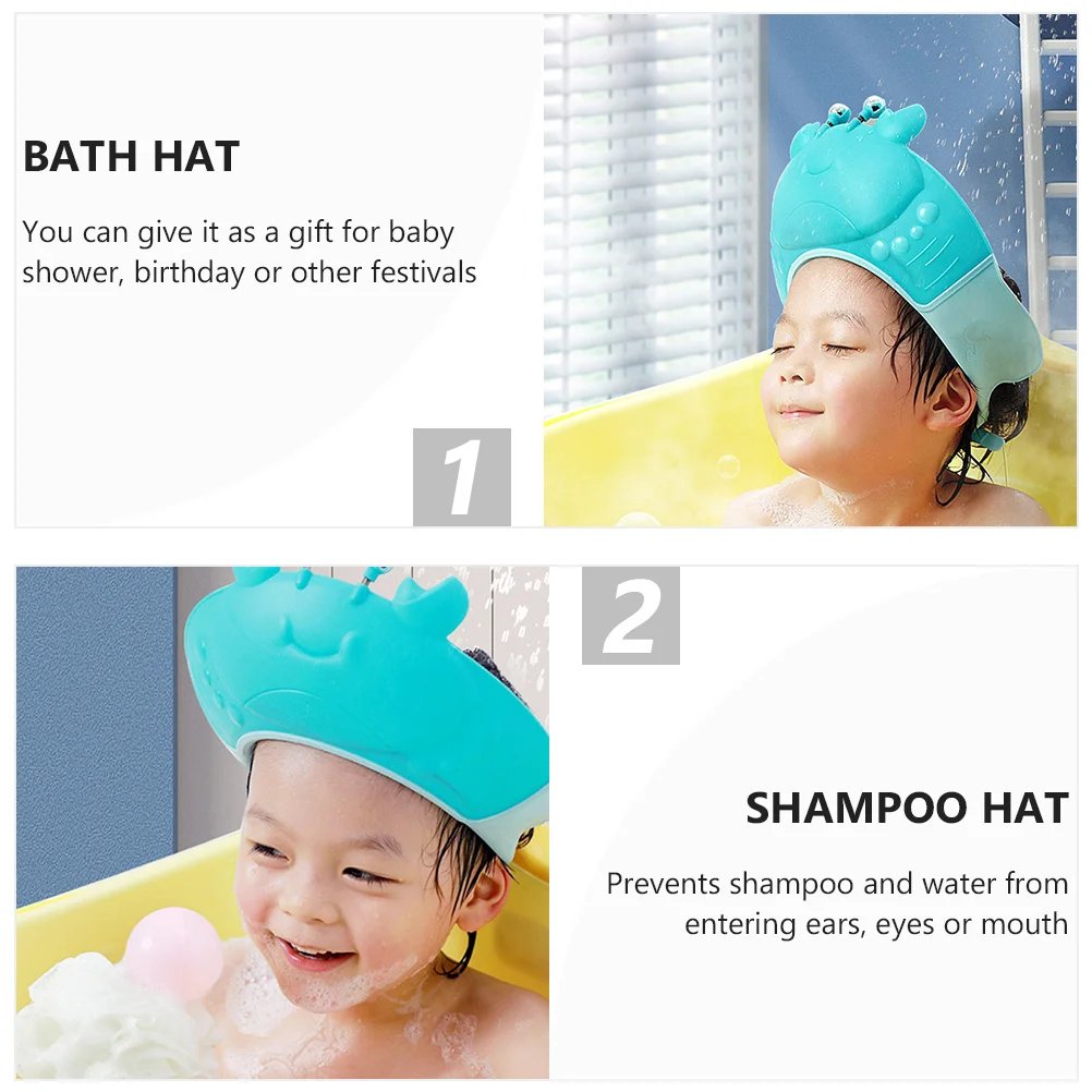 

Детский шампунь с героями мультфильмов, шапочка для купания, защита для глаз, подарок для детского душа, предотвращает попадание воды в глаза, уши, рта, компактный портативный детский