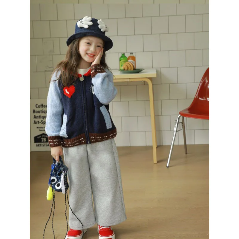 Girls' coat, new autumn collection, light autumn style sweater, baby cardigan top