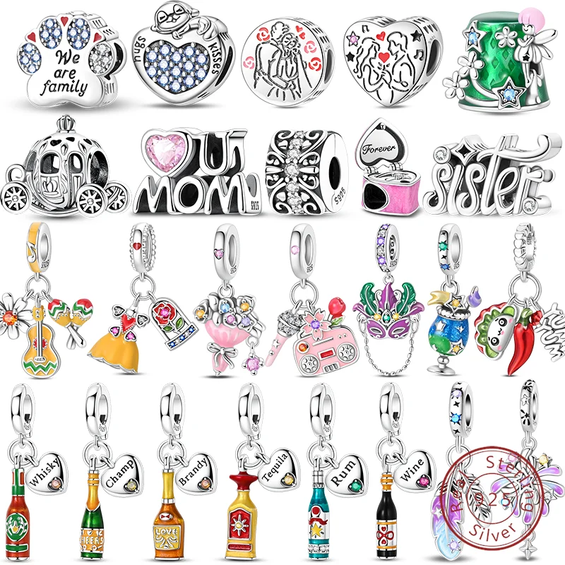 

Hot 925 Sterling Silver Charms Beads Blue Luminous Whale Shark Seahorse Dolphin Fit Women Fine DIY Jewelry Gifts