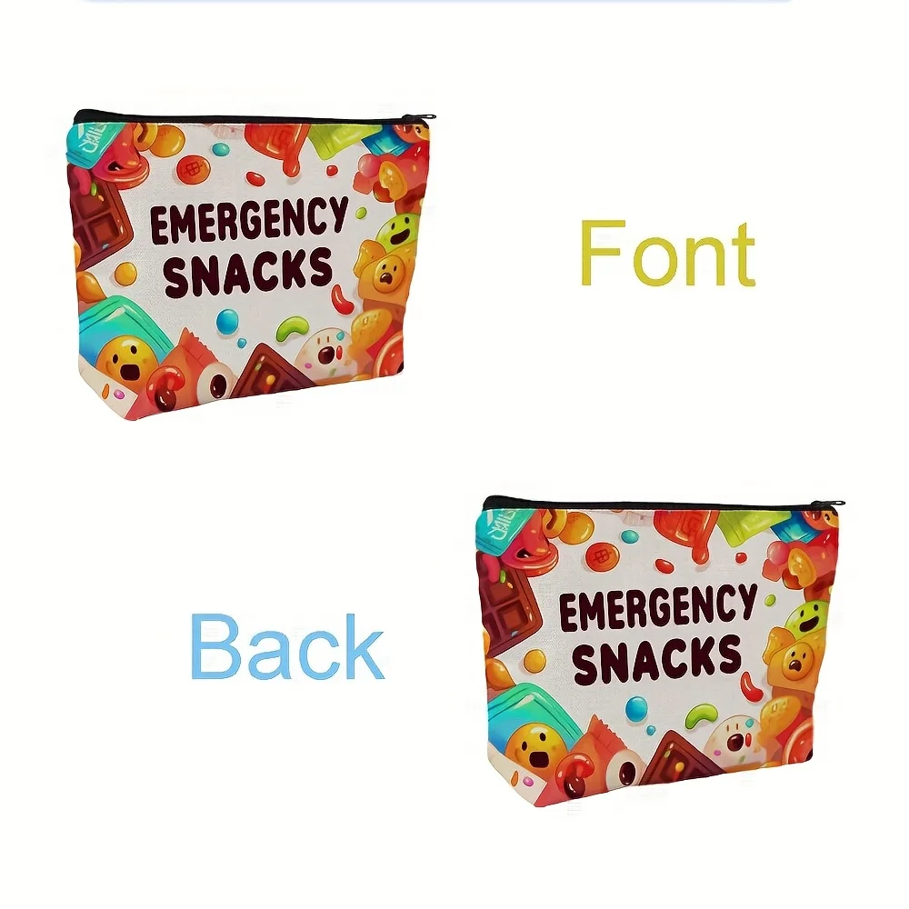 A Emergency Snack Themed Candy Makeup Bag- multifunctional zipper pouch, jewelry storage bag, perfect travel zipper small storag