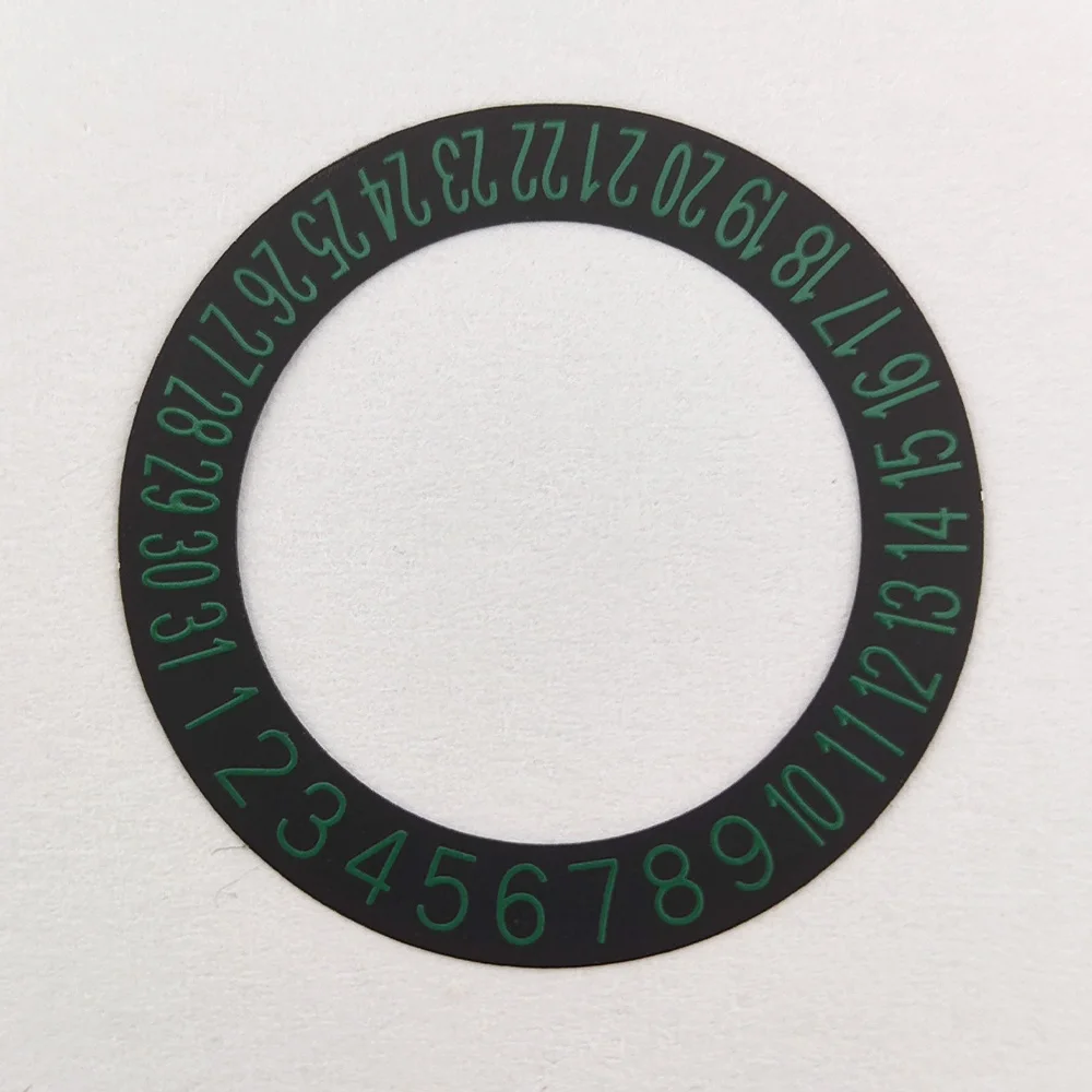 NH35 warna-warni Datewheel Patch latar belakang putih ganti tanggal cakram 6H cocok untuk NH34 NH35A NH36A gerakan