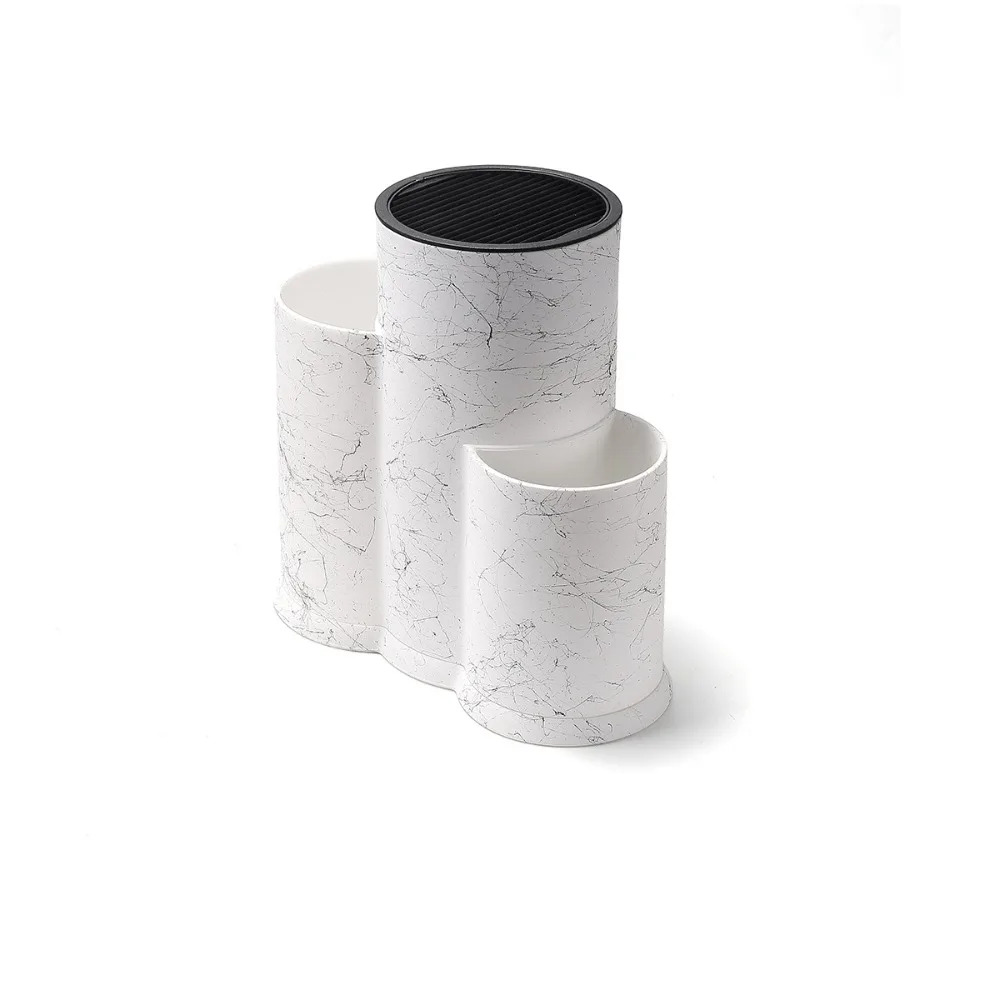 Modern Style 3 Tube Kitchen Cutter Holder Non-slip Base Detachable Cutter Shelf Large Capacity Plastic Cutter Storage Box Home