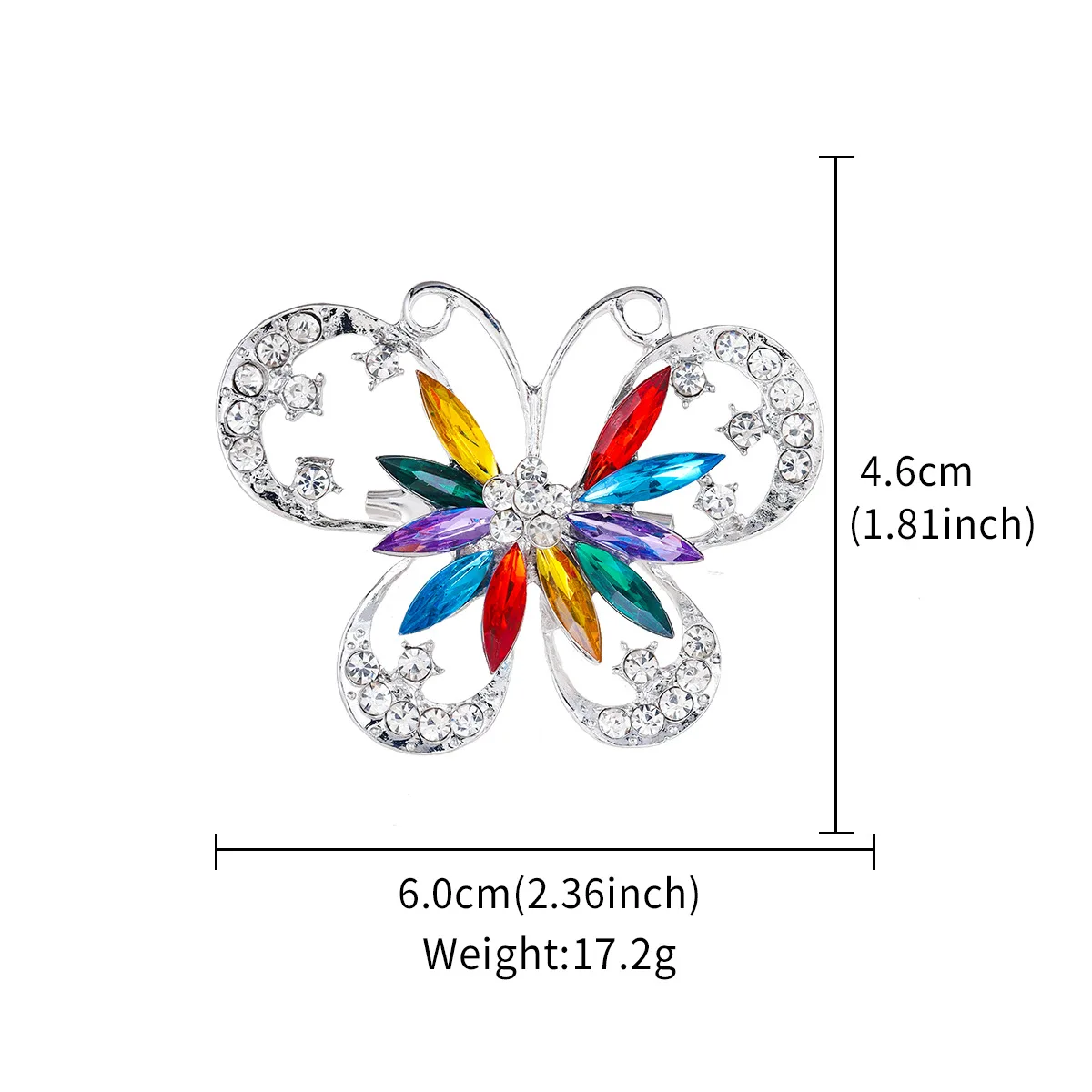 New creative rainbow butterfly brooch luxurious and elegant women's high-end suit jacket collar needle wholesale