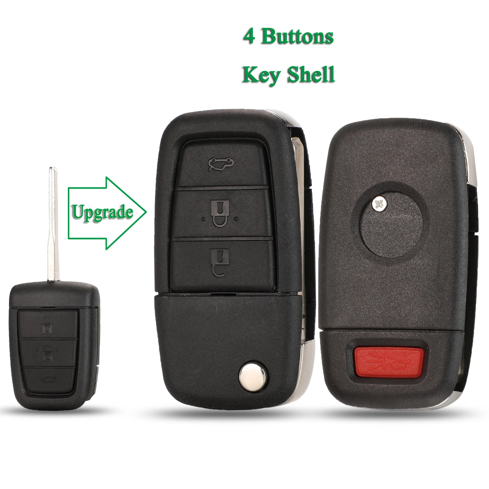 Jingyuqin 3 + 1 pulsanti modificato Flip Remote Car Key Case Shell Fob per Chevrolet Caprice Holden Commodore VE GM45 Blade