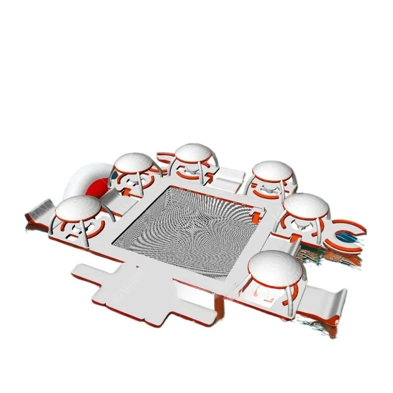Multi-functional inflatable floating dock system, integrating recreational floating platform and water jet skiing functions