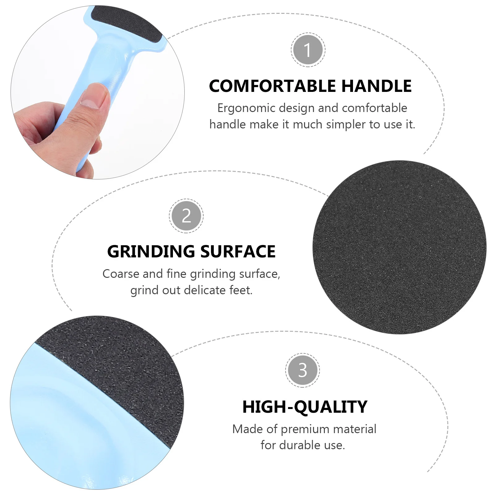 

3 шт., инструмент для удаления мозолей, двухсторонний инструмент для удаления мозолей, грубые тонкие поверхности, скруббер для омертвевшей кожи, прочная эргономичная ручка