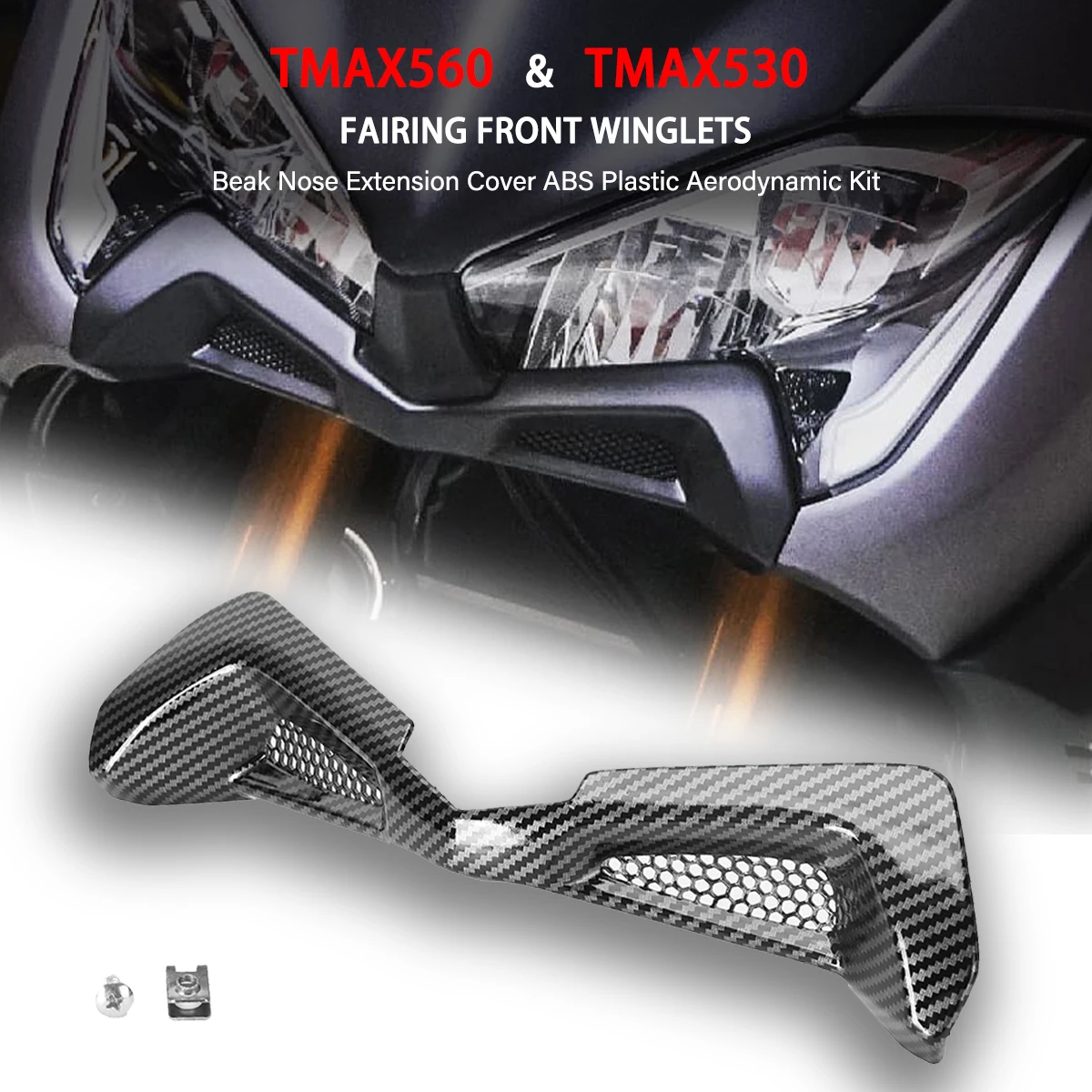 

Motorcycle Front Fairing Winglets Aerodynamic Wing Shell Cover Protection Guards Kit For YAMAHA T-MAX 530 560 TMAX 530 560