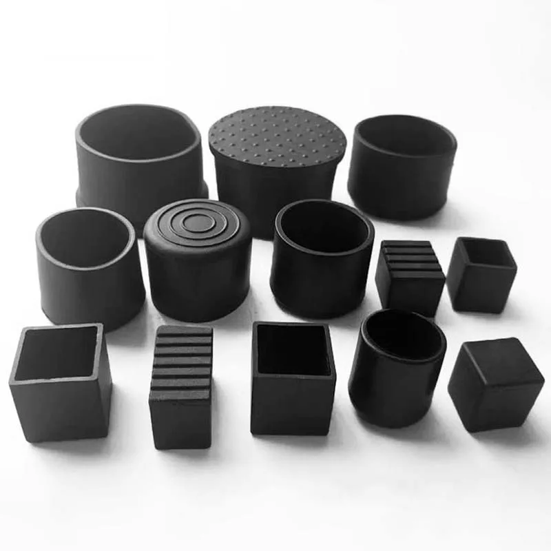 6-100mm Round PVC Pipe Sleeve Tube Cap 20-100mm Square Plastic Furniture Leg Caps Anti-Slip Floor Protector For Table Chair Feet