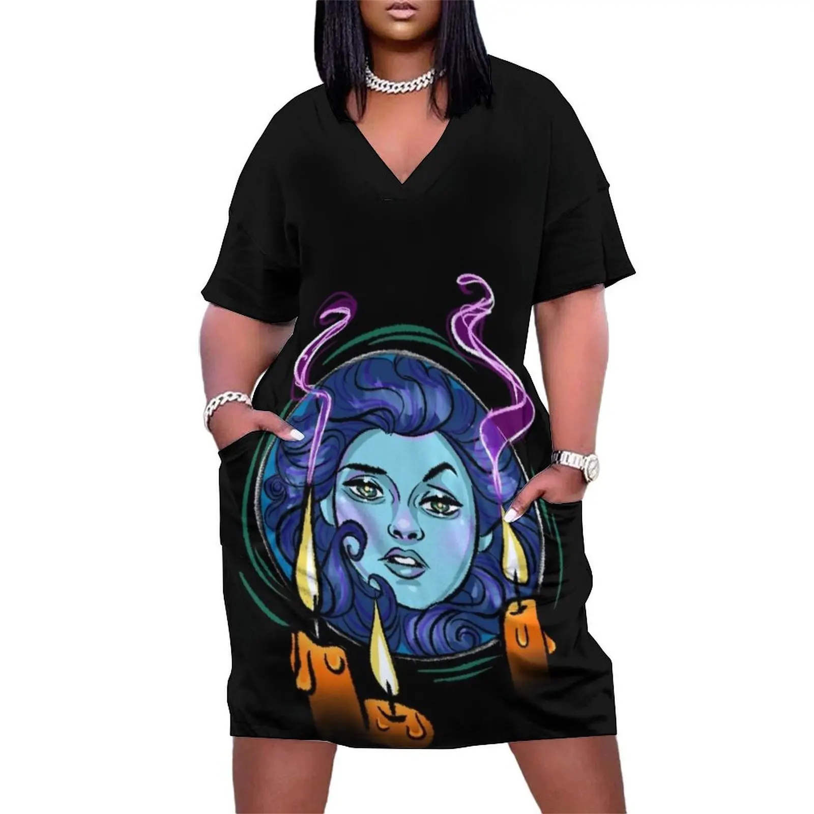 

Madame Leota Loose Pocket Dress summer dress korean women birthday dress