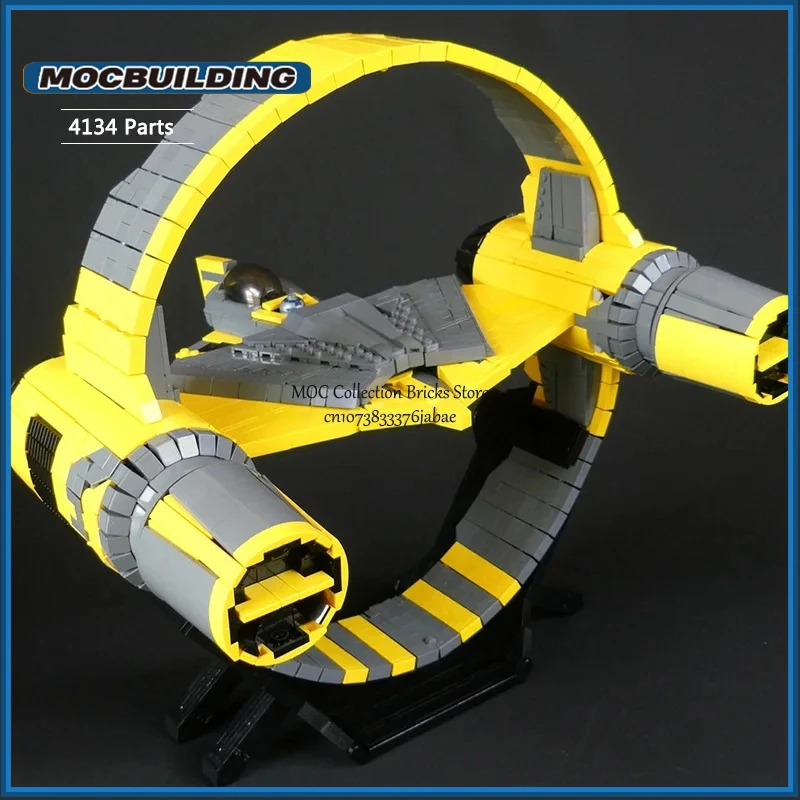 مشهد الفيلم MOC اللبنات الدائري مع ستارفايتر على الوقوف التكنولوجيا الطوب النقل ألعاب تعليمية إبداعية هدايا عيد الميلاد #5