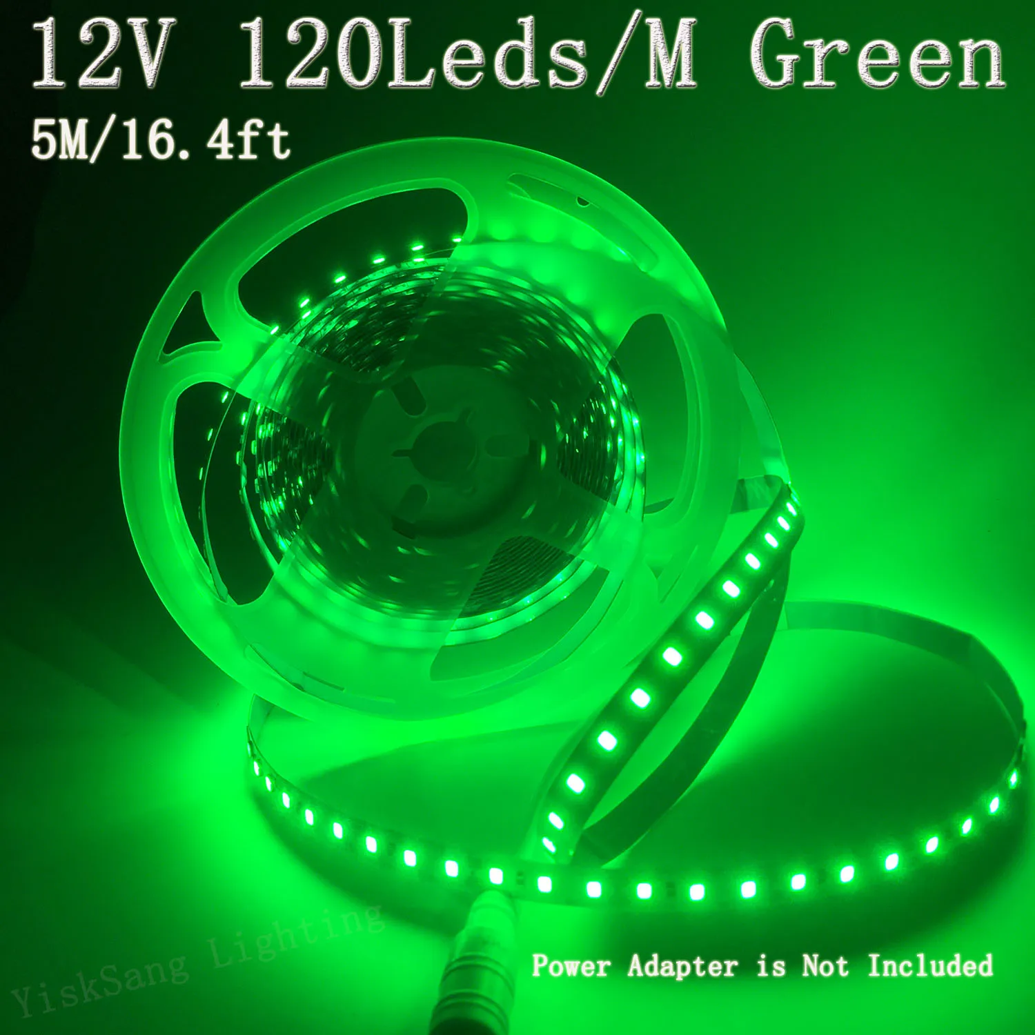 

3шт DC12V 120 светодиодов на метр 5M/16. 4 фута с разъемом постоянного тока, зеленая светодиодная лента, режущая гибкая лента, подходит для гостиной, потолочного освещения в спальне, освещения кухонного шкафа, освещения серванта, сцены, торгового центра, 