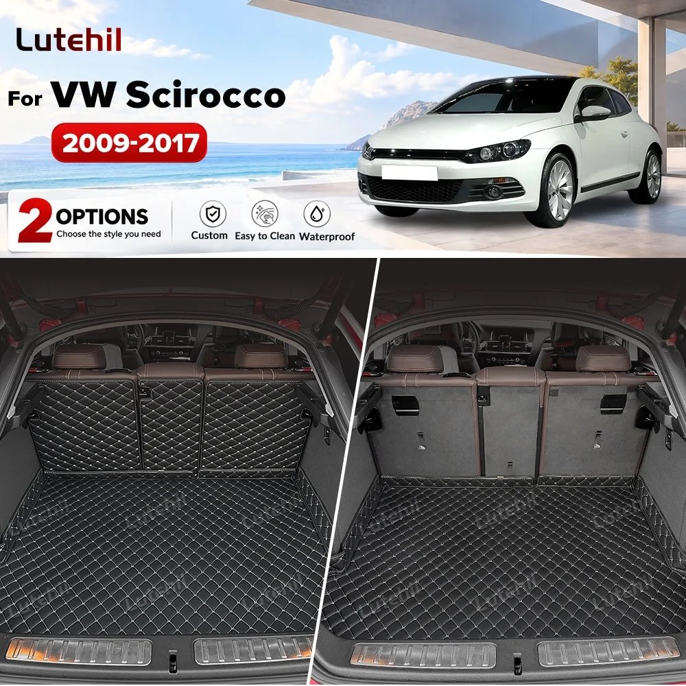For Volkswagen VW Scirocco 2009-2017 16 15 14 Car Trunk Mats Carpet Cargo Liner Car Backrest Pad Interior Accessories