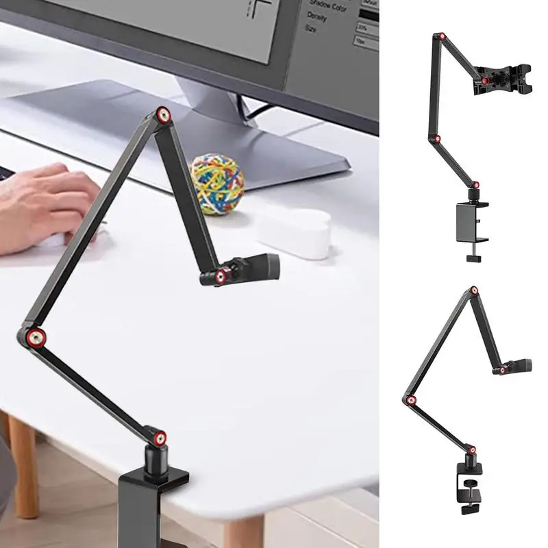 Arm Clamp Clip Phone Mount 360-Degree Angle Flexible Arm Holder Alloy Tablet Stand Holder For Desk Flexible Long Arm For Table