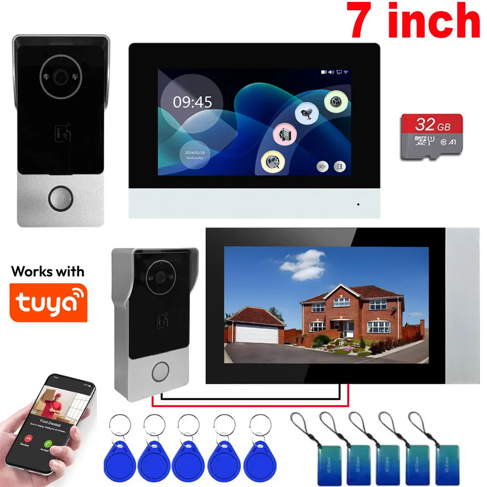 sonnette-video-wi-fi-tuya-2-fils-1080p-avec-ecran-tactile-7-pouces-kits-d'interphone-visuel-intelligent-pour-application-mobile-pour-systeme-de-controle-d'acces-rfid