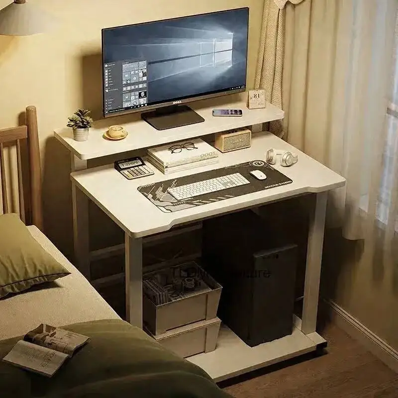 Small Desk for Office Nordic Convenient Density Board Wheeled Computer Desks Light Luxury Creative Design Gaming Table for Home