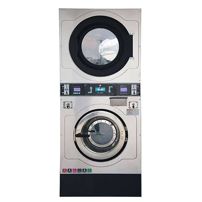 Operated Stack Washer and Dryer Commercial Laundry Equipment for Laundromat