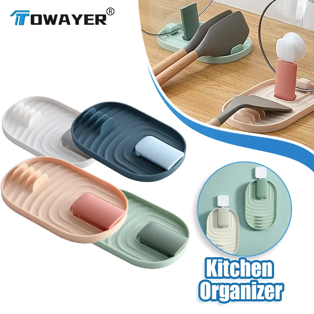 

Multi-functional Kitchen Storage Items Kitchen Utensil Organizer Non-slip and Waterproof Silicone Shelf Suitable for Kitchen