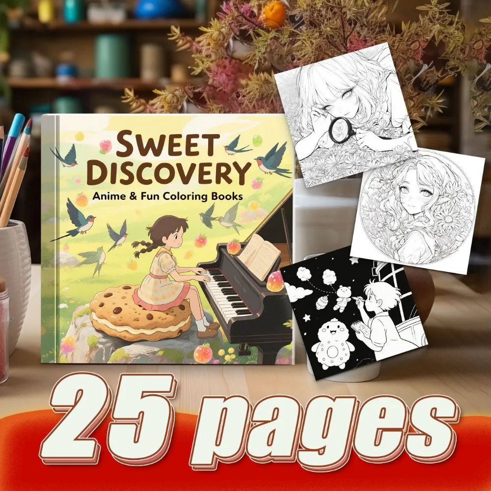 Cute Two Dimensional Coloring Book Dreamy Scenes Art Class Practice Cute Patterns High Quality Smooth Ink Resistant Paper