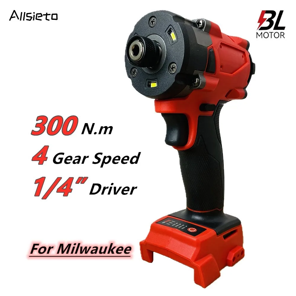 

Аккумуляторная бесщеточная ударная дрель-шуруповерт Milwaukee 18В, 1/4 дюйма, для авторемонта, электроинструмент