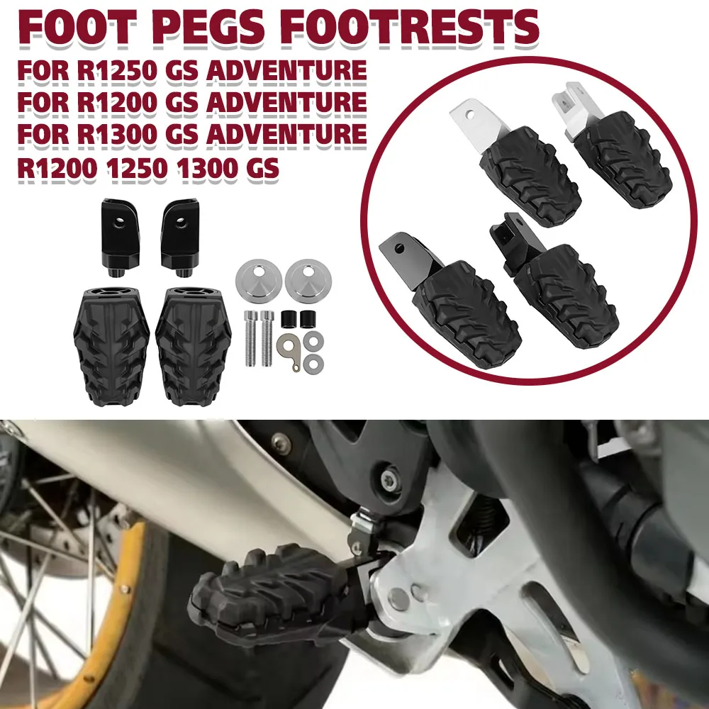 R1300GS 2024-2026 Foot Pegs Footpegs Rest Pedal For BMW R1200GS 13-18 R1250GS 2019-2023 Footrest Pedals with Built-in Spring