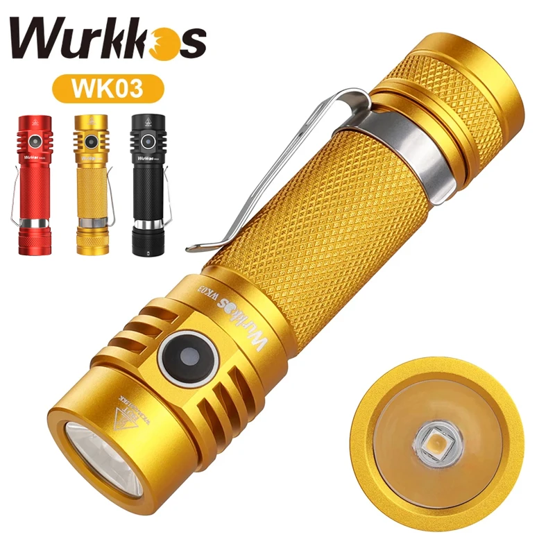 

Wurkkos WK03 EDC Torch 18650 High Power LED Flashlight 1800LM SST40 Work Light IP68 Rechargeable Lamp Camping Outdoor Lighting