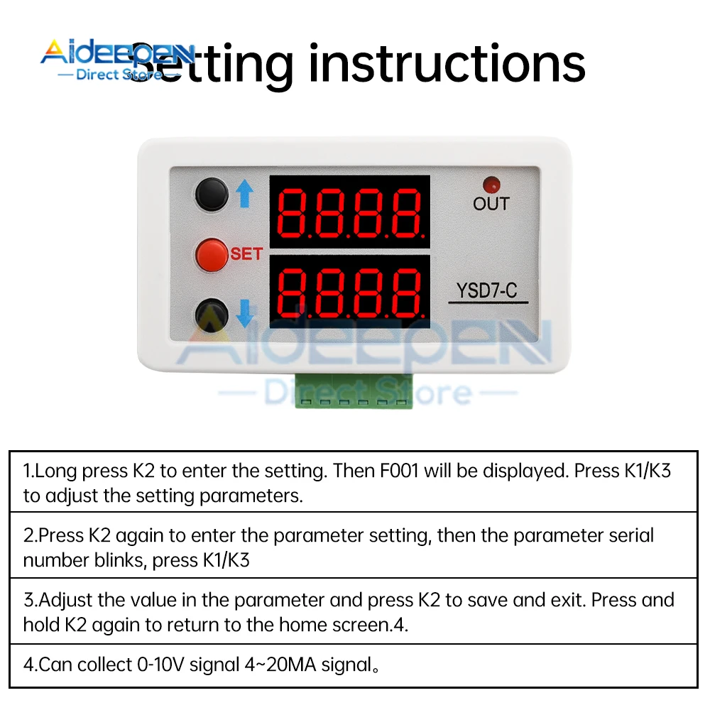 YSD7-C LED ดิจิตอล 0-20mA 0-10V แรงดันไฟฟ้าและเครื่องส่งสัญญาณ Professional เครื่องมือวัดอิเล็กทรอนิกส์