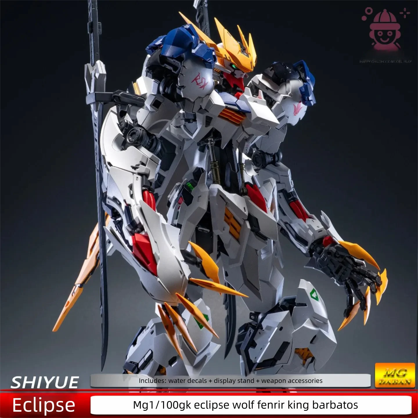 In-stock GK Moon-Eating Wolf King Barbatos Repair Version with Special Fenrir MG 1/100 Mecha Model Kit