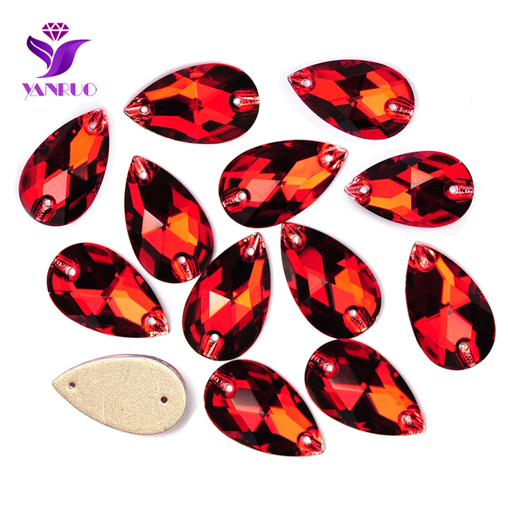 YANRUO 3230 قطرة سيام زجاج مسطح حجر الراين الظلام خياطة على الأحجار لتقوم بها بنفسك الماس الحرفية أحجار الراين للإبرة ديكور الزفاف