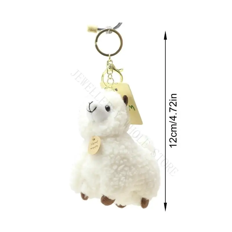 R7UF Mini Alpacas Plushie Holder 12Cm Soft Stuffed Animal Decoration Lovely Backpack Accessory For Bags