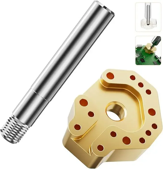 Joystick Soldering Iron Tip with Adapter Multi-Hole Chrome-Plated Copper Tip, Excellent Heat Conduction, Precise Alignment