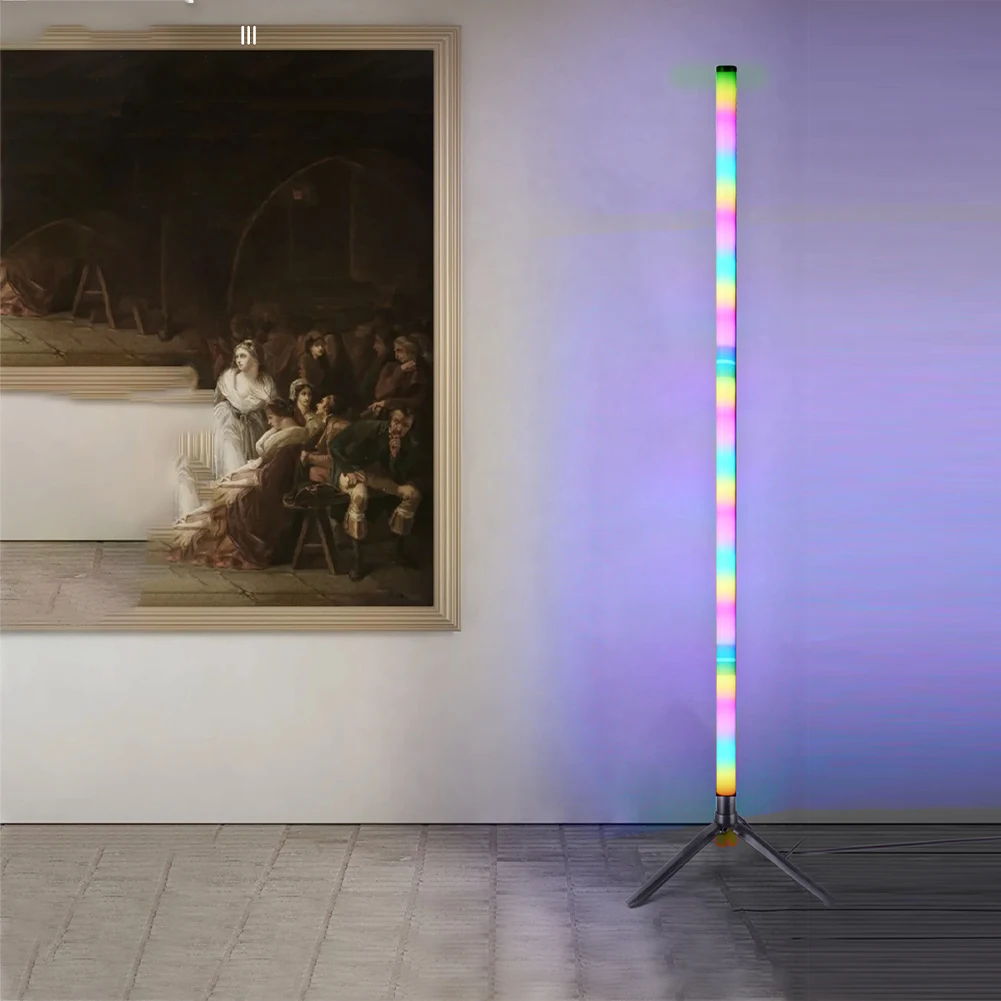 RGB Corner Floor Lamp LED Corner Lamp APP and Remote Control Modern Standing Lamp USB Charging for Living Room Bedroom